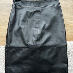 NWT- genuine leather pencil skirt!